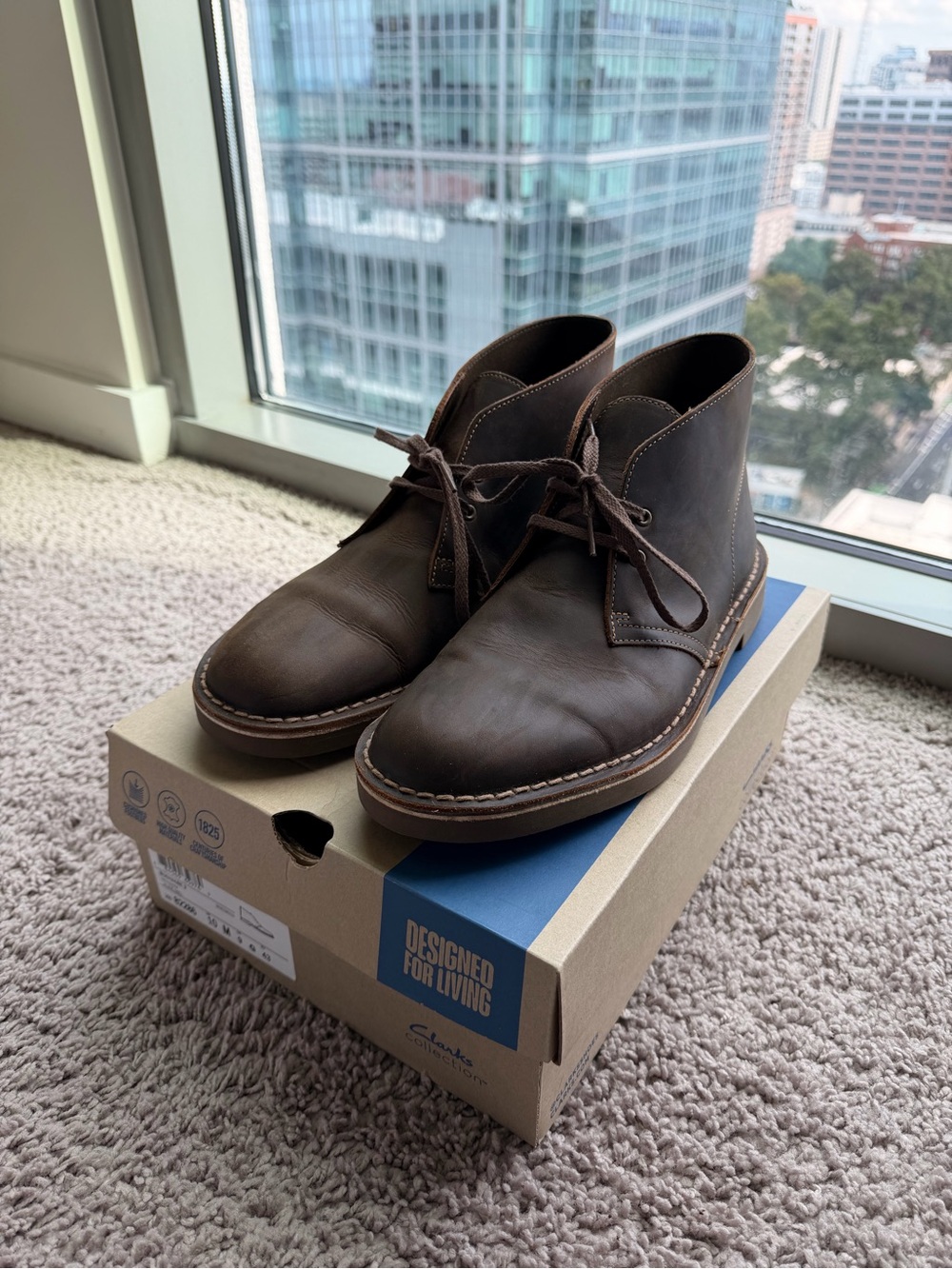 Clarks Men's Dark Brown Leather Desert Boots
